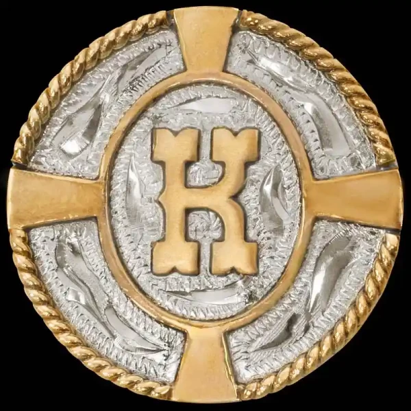 Our Chisum Draw Bolo Tie is handcrafted on a German Silver base, featuring a Jeweler's Bronze rope edge and a bullseye design. There's plenty of space to add your own initial, Ranch brand, or Custom logo. It's the perfect addition to any western attire.
